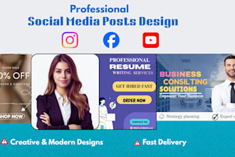 design professional social media posts and resume