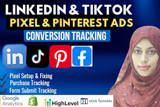 setup linkedin, meta, tiktok ads conversion tracking gohighlevel, clickfunnels