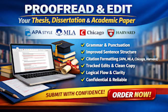 professionally proofread and edit your thesis, dissertation and academic paper