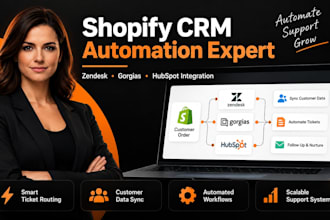 do CRM automation for shopify support with zendesk, gorgias and hubspot systems