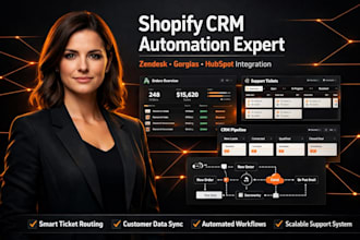 do CRM automation for shopify support with zendesk, gorgias and hubspot systems