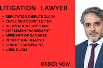 draft defamation lawsuits,libel claims,slander complaints and retraction demands