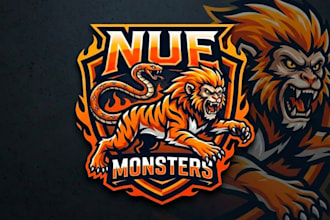 make awesome style nue monster mascot logo with unlimited revision