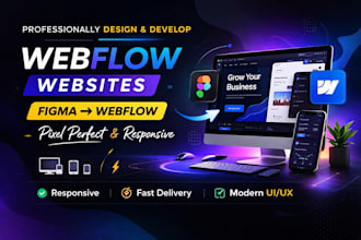 develop webflow website, redesign, fix webflow website, figma to webflow design