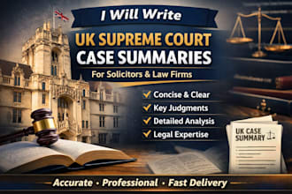 write UK supreme court case summaries for solicitors and law firms