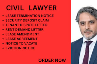 draft lease contracts, amendments, eviction notices and tenant dispute documents