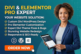 be divi expert for divi customization, divi wordpress,elementor pro and divi fix