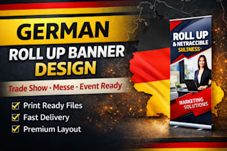 design german roll up banner for trade show, retractable banner and event banner