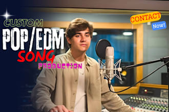 sing high quality and powerful edm song or energetic pop song, edm song producer