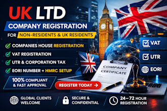 register UK ltd company with vat utr eori for non residents