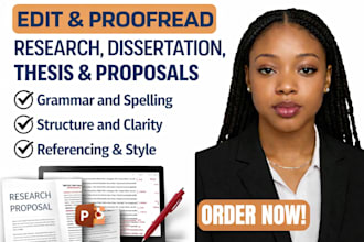 edit and proofread research, dissertation, thesis and proposals