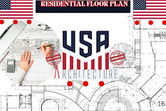 draft residential floor plan, city permit ready drawings in autocad