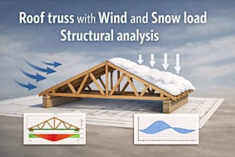design roof truss with wind and snow load structural analysis