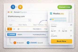 migrate and point your domain to hostaway booking engine and dns support