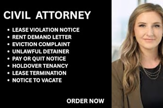 create unlawful detainer filings, rent demand letter, lease and eviction notices