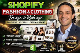 design redesign shopify fashion clothing apparel store, boutique shopify website