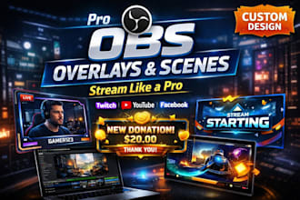 create custom pro obs overlays and stream scenes