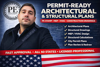 draw architectural and structural construction drawings for permit