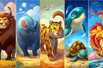 create realistic vector animal and birds