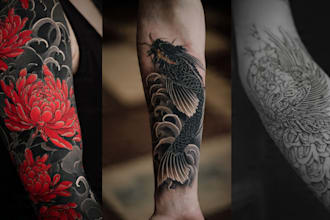 create super artistic tattoo designs in japanese style