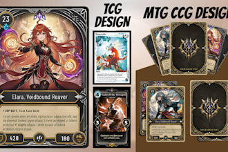 create custom trading card design, ccg card template, mtg playtest deck design
