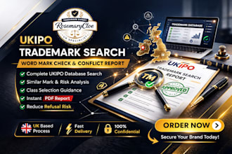 do ukipo trademark search word mark check and conflict report UK