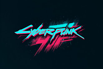 make fabulously futuristic cyberpunk style or mecha logo for you