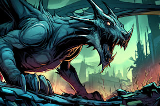 draw fantasy creatures and custom monster illustration