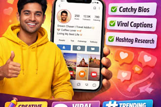 write catchy instagram bio and viral captions for your page