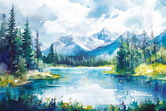draw a watercolor landscape illustration