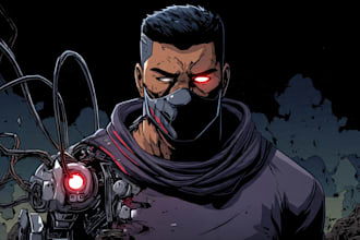 illustrate you as a cyberpunk style character