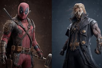 create scifi, fantasy, superhero character design