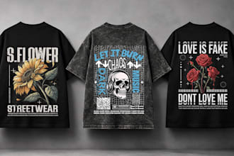 make high quality print ready streetwear t shirt design