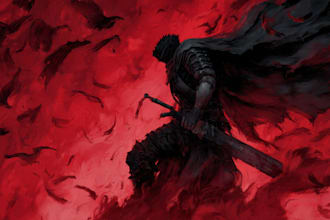 create high quality bespoke dark berserk art
