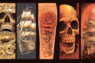 create awesome old school tattoo style design