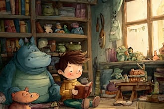illustrate children book illustration, children illust