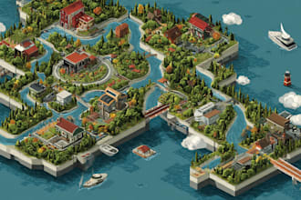 create a isometric map illustration