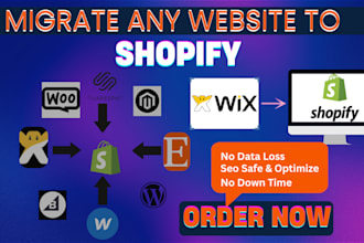 migrate wordpress to shopify, wix to shopify, woocommerce to shopify migration
