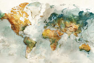 create dreamy map in watercolor style