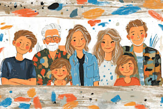 draw a realistic family or group portrait from a photo