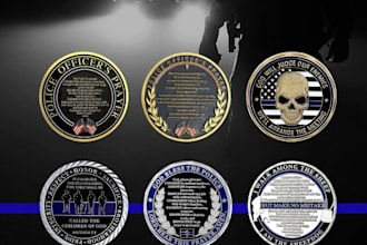 create police officers challenge coins suite logo