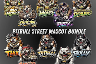 design high quality pitbull graffiti dog logo