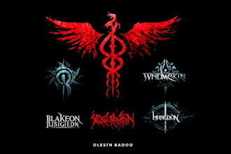 design gothic metal style logo for rock band or metal band