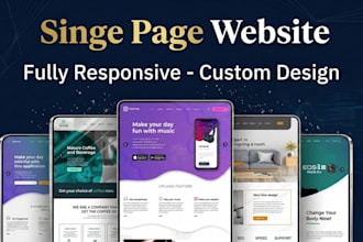 create single page website, one page website, custom website in html CSS js