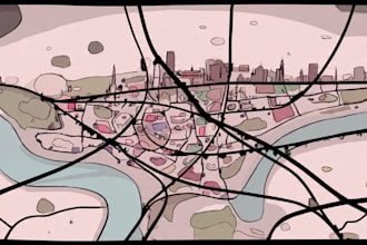 design a custom map, city illustration, and vector site plan
