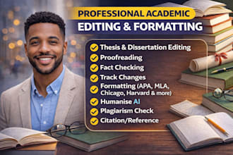 developmental edit nonfiction books, proofread and format academic theses