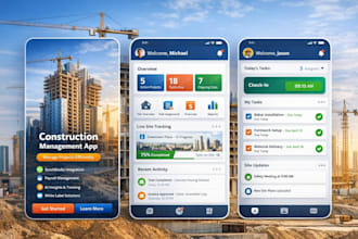 develop project management app, construction site management app for businesses