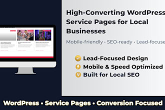 design or create wordpress service page or landing page