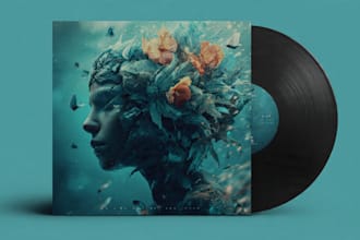 design album cover design, album cover art, music cover art