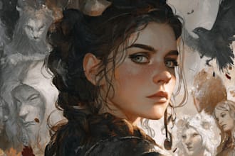 paint a dark fantasy portrait